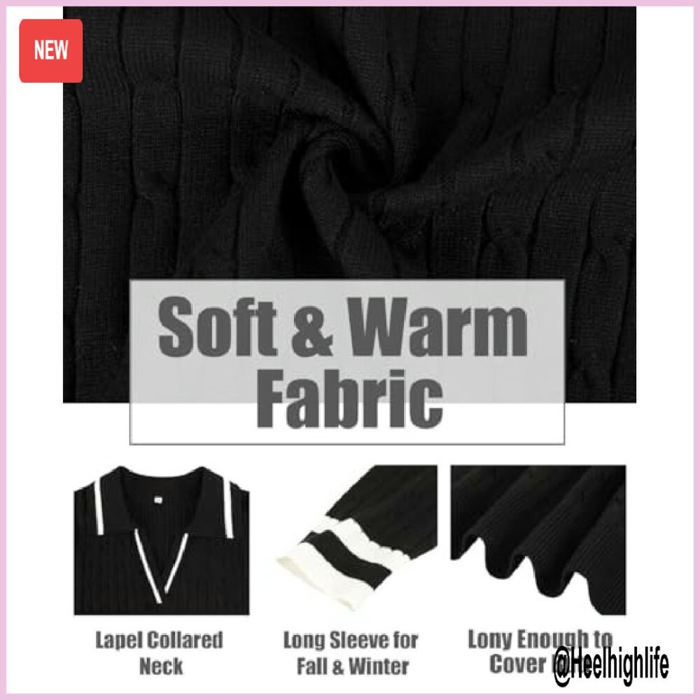 Plus Size Long Sleeve Pullover V-Neck Sweater Sof… - image 7